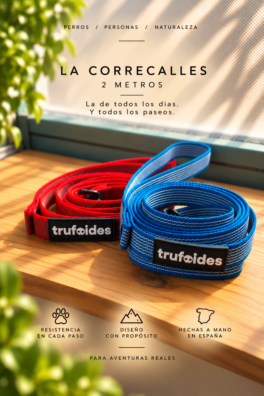 La Correcalles, correa engomada de 2 metros hecha a mano por Trufoides